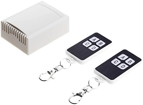 Dolity 12V Wireless RF Remote Control Relay Switch Universal 4-Channel 315Mhz Receiver with 2 Transmitters for Garage Door, Cars, LED Lights, Gateways and More