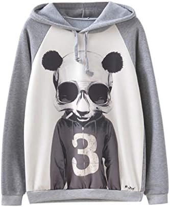 MOTOCO Ladies Casual Sweatshirt Cute Print Cat Hooded Blouse Pullover for Teen Girls Womens Tops