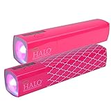 2 Pack: Halo Pocket Power Starlight 3000mAh Power Bank w/Charging Cable, 30-Pin Adapter & LED Flashlight - Pink