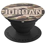 First Name Jordan Green Tan & Brown Camo Pattern