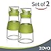 MR.SIGA zova Clear Glass Cruet Bottle with Double Pour Spout and Lid for Kitchen, Restaurant, Set of 2, 7.5 oz/220 ml