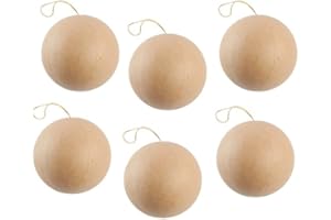 Factory Direct Craft Pack of 6 Paper Mache Ball Ornaments - Blank Papier Mache Round Sphere Ornaments DIY for Creating Christmas Ornament Decorations (Size- 3-1/2" Dia)