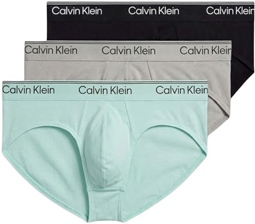 Calvin Klein Men HIP Brief 3PK Green (Black/Light Cast/Feel The Mint) S