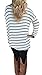 Halife Women 's Black and White Striped Shirt Tops Long Sleeve Blouse with Hi Low Hem Small 1