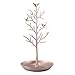 ChezMax Jewelry Display Necklace Earring Organizer Holder Metal Birds Tree Stand with Tray Antique Bracelet Rings Rack Tower Decoration for Women Girl Bronze 11.8 Inch