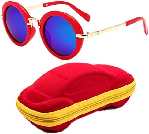Kids Polarized Sunglasses UV400 Protection Metal Frame Reflective Lenses for Baby and Children Age 3-12