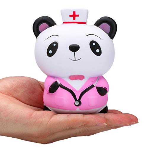 Mikilon Slow Rising Toy, Squishies Doctor Panda Kawaii Cream Scented Slow Rising Stress Relief Toy (B)