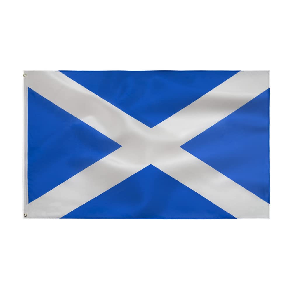 Scotland National Flag - Saint Andrew's Cross 3x5 Ft-90x150cm Indoor/Outdoor Polyester with Vivid Color and Brass Grommets