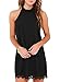 Fantaist Women's Open Back Formal Mini Lace Halter Dresses for Special Occasion (XL, FT610-Black)