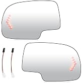 Left Drive+Passenger Right Side Mirror Replacement Glass Compatible with 2003-2006 Chevrolet Silverado Suburban Tahoe GMC Sierra Yukon Heated Mirror Glass with Signal Light 128-04034L, 56318, 88944391