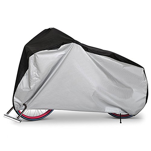Olycism Bike Cover Bicycle Cover Bike rain cover waterproof Dust Rain Cover Wind Proof Anti sun Anti wrinkle Indoor Outdoor Protection Enlarge with Lock-hole-Sliver &Black - Thumbnail 7