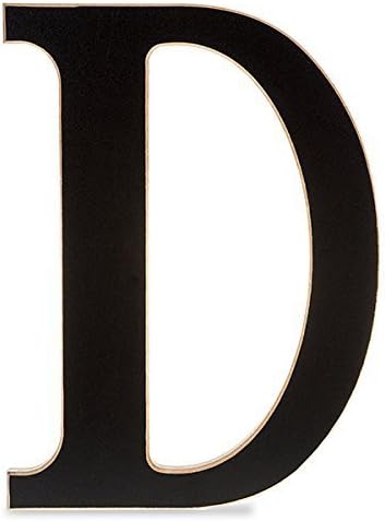 The Lucky Clover Trading D Wood Chalkboard Letter-14in Letter, Black