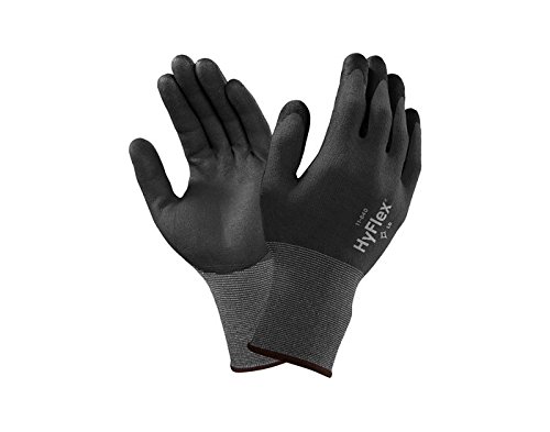 Ansell Hyflex 11-840 Gray 9 Nylon/Spandex Full Fingered Work & General Purpose Gloves - Fortix Palm Only Coating - 076490-13039 [PRICE is per DOZEN]