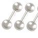 14g 14 gauge 1.6mm 1/4 Inches 6mm steel eyebrow lip bars ear tragus rings straight barbell 5mm AQKY 3Pcs