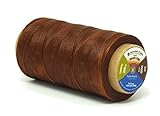 Mandala Crafts 150D 210D 0.8mm 1mm Leather Sewing Stitching Flat Waxed Thread String Cord (150D 0.8mm 250M, Brown)