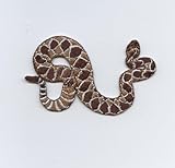 Diamond Back Rattle Snake Iron on Embroidered Patch