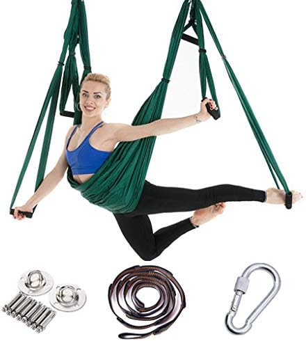 Asports Aerial Yoga Swing, Trapeze Yoga Kit for Anti Gravity Fitness, Yoga Hammock Sling for Inversion Exercises with Extensions Straps Carabiners and Carrying Bag