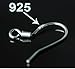 20 Sterling Silver Fish Hook Earrings Earwires w/Coil
