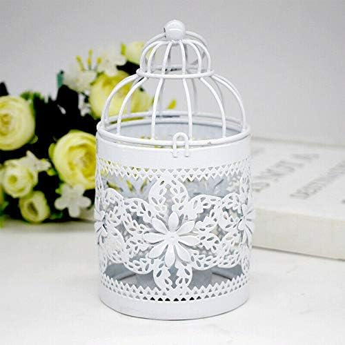 HOMEGOAL Decorative Candle Lanterns,Small Metal Birdcage Candle Holders,Hanging Tealight, Vintage Centerpieces for Wedding & Party