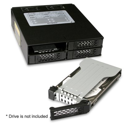 ICY DOCK Rugged Full Metal 4 Bay 2.5 SAS/SATA HDD & SSD Hot Swap Backplane Cage Mobile Rack for 5.25 Drive Bay - ToughArmor MB994SP-4S