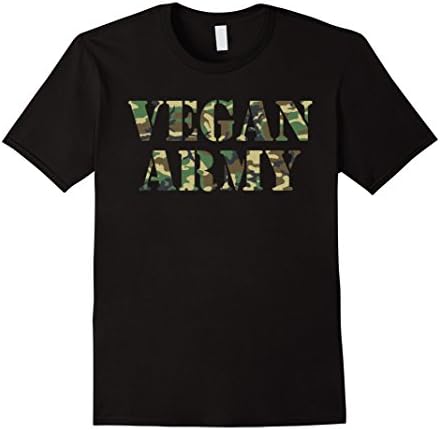 Men's VEGAN ARMY T-Shirt For Plant-Based Diet &amp; Animal Lover Shirt XL Black