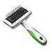 Andis 65710 Self-Cleaning Animal Slicker Brushes with Curved Stainless-Steel Bristles for All Breeds - Reduces Shedding by Up to 90%, Removes Tangles, Dirt & Loose Hair – Large, Green,Black