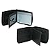 Paul & Taylor Black Leather Zip Around Center Flap Bifold Wallet