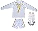 SecenMerch 2019/2020 New Hazard No #7 Real Madrid Home White Kids Long Sleeve Soccer Jersey Kit Shorts Socks Set Youth Sizes