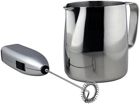 Battery Powered Electric Milk Frother (Includes Stainless Steel Pitcher)