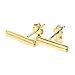 Minimalist 925 Sterling Silver Stud Earrings Modern Bar Geometric Design (Yellow Gold Flashed)