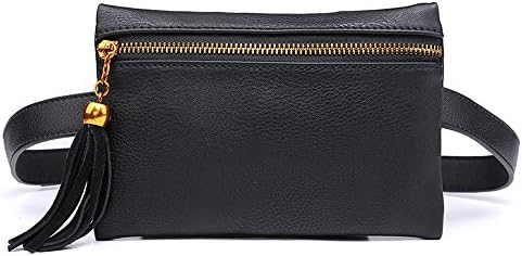JUMENG Popular Waist Bag for Women Shopping Tassel Belt Christmas' Present (Black - PU)