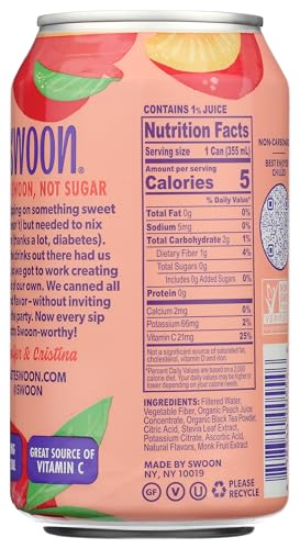 SWOON ZERO SUGAR PEACH TEA, 12 FZ
