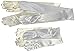 Girls White Satin Gloves Large (8-12)