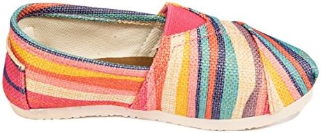 Shoes of Soul Girl Toddler Flat Loafers (5, Stripe)