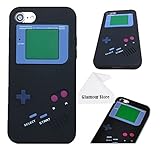 iPhone 6 Case,Retro 3D Game Boy Gameboy Design Style Soft Silicone Cover Case For New Apple iPhone 6 6S 4.7 inch,Not Fit For Apple iPhone 6 Plus 5.5 inch+ Free Cleaning Cloth As a gift (Black)