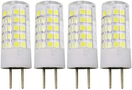 GY6.35 LED Corn Bulb 12V Cool White 6000K 4W 40W Halogen Lamp Equivalent, GY6.35 Bi-Pin Base Light, Non-Dimmable, 4-Pack