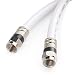 Postta Digital Coaxial Cable(40 Feet) Quad Shielded White RG6 Cable with F-Male Connectors