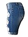 Tribear Women's Summer Ripped Hole High Waist Casual Short Jeans 42(US10,Blue)