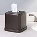 mDesign Soap Dispenser Pump, Facial Tissue Box/Cover/Holder, Canister Jar for Cotton Balls, Swabs, Cosmetic Pads - Set of 3, Bronze/Clear