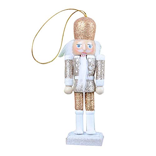 Owlhouse Nutcracker Puppet, 5 PCs Glitter Wooden Nutcracker Decorative Christmas Ornament for Party Home Decoration, 12CM