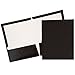 JAM PAPER Laminated Two Pocket Glossy School Folders - Letter Size - High Gloss Black - Bulk 25/Pack