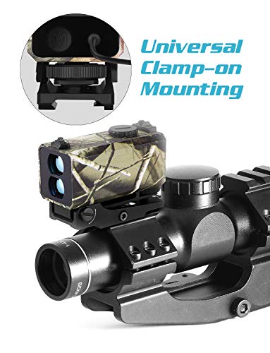 BOBLOV 700m Mini Rifle Scope Mounted Range Finder Tactical Outdoor Hunting Shooting Rangefinder Archery Crossbow Sight Target Speed Measurer with Rail Mount Lightweight (Camouflage)