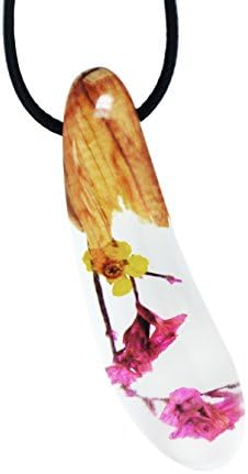 Handmade Wood Resin Flower Worlds Inside Pendent Fashion Necklace Christmas Gift for Women