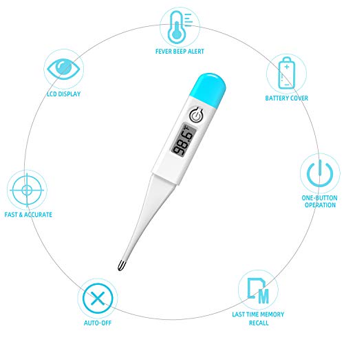 Digital Thermometer, LCD Basal Body Thermometer, Waterproof, Accurate