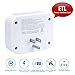 3 Outlet Surge Protector, Multi Plug Outlet Extender with 2 USB Wall Charger (Smart 2.4 A), Outlet Wall Adapter Power Strip for Travel Home, School, Office - 490Joules White