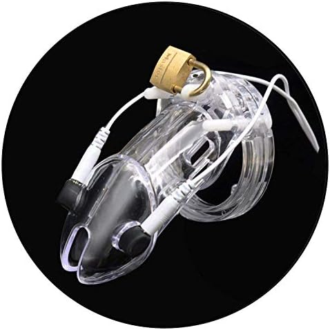 Male Electro Chasti-ty De-vice Cage Lock with 5 Size Ring Chasti-ty Belt A191-1 Your Night s Sexxa Tops Shirts