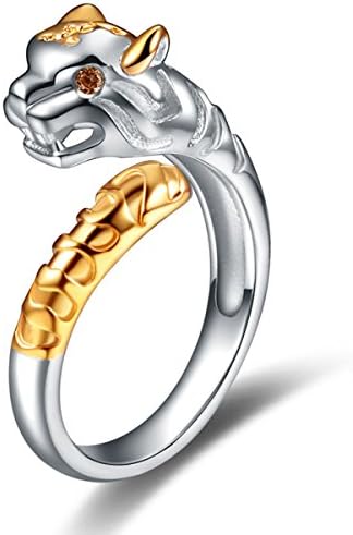 925 Sterling Silver Plated Zircon Chinese Zodiac Ring Adjustable Band Gift for Women Girl Jewelry