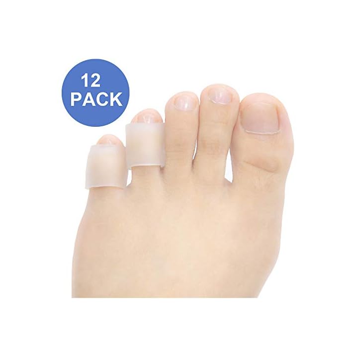 JKcare Transparent Pinky Toe Sleeves, Silicone Corn Cushions Pads, 12 Pack Little Toe Protectors for Corn, Blister and…