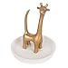 NIKKY HOME Giraffe Ring Holder Metal Earring Organizer Ring Dish Hanging Jewelry Stand Necklace Earring Display with Decorative White Dish Gold and White