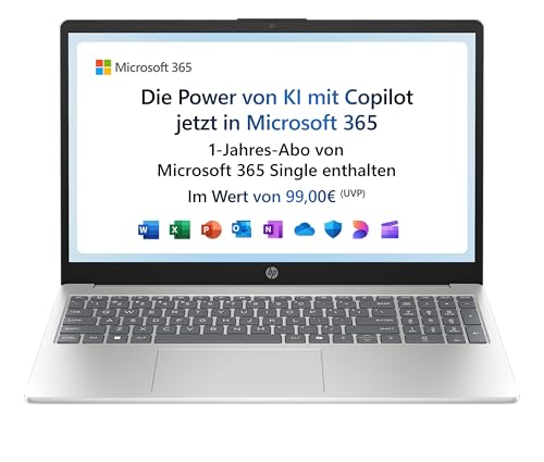 HP Laptop | 15,6" FHD Display | Intel N100 | 4 GB DDR4 RAM | 128 GB UFS | Intel UHD Graphics | Windows 11 Home im S-Modus | QWERTZ | Natural Silver